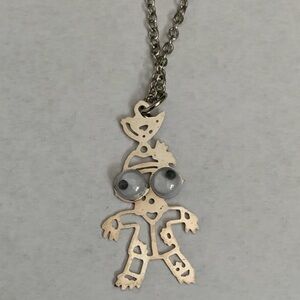 New vintage man googly eyes Pendant necklace